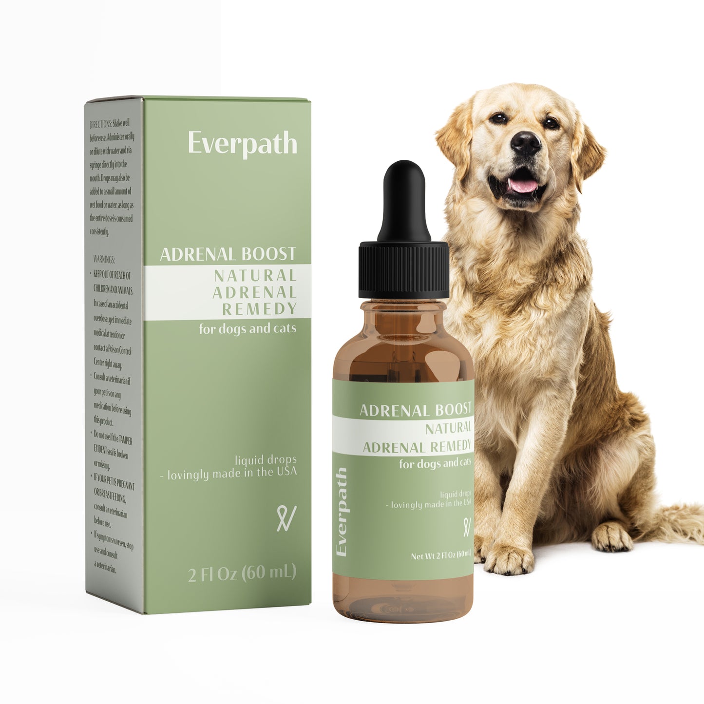 2024 Upgraded Everpath Adrenal Support for Dogs & Cats - 2 Fluid Ounces/60mls