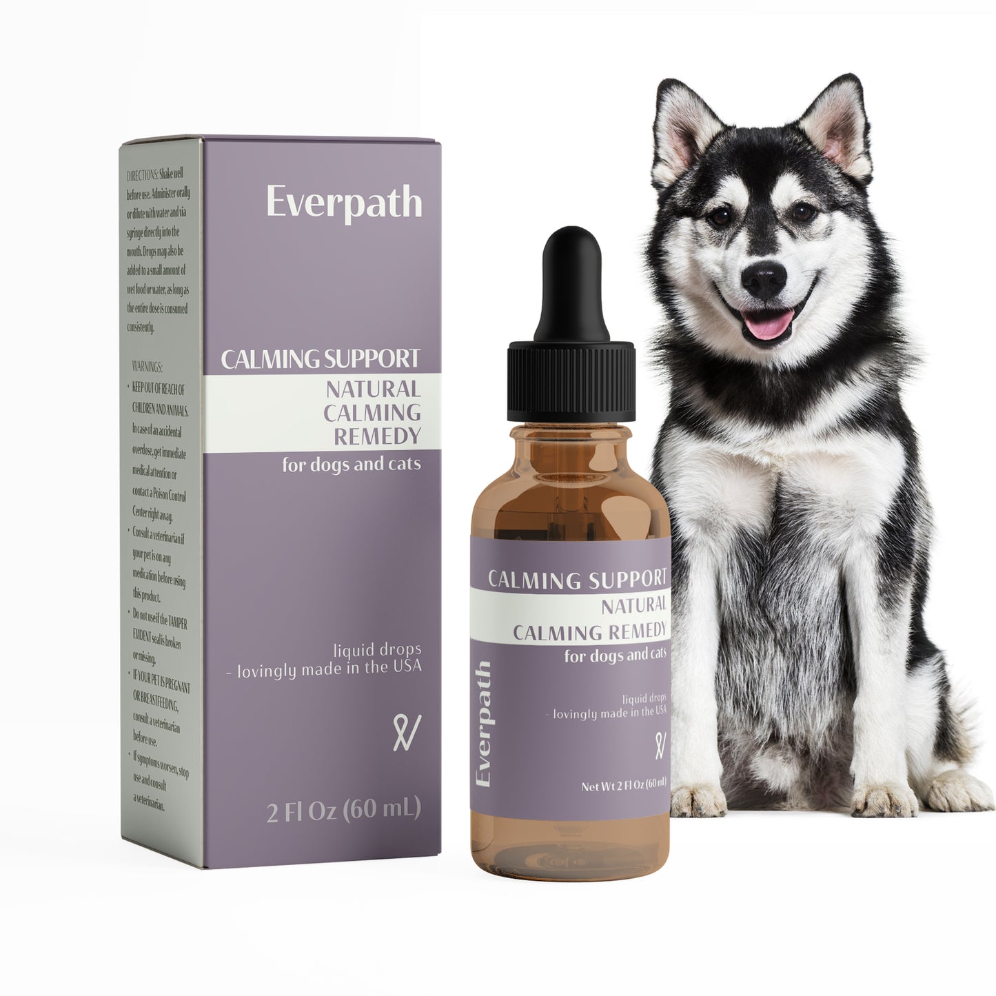 2024 Upgraded Everpath Calm Support for Dogs & Cats - 2 Fluid Ounces/60mls