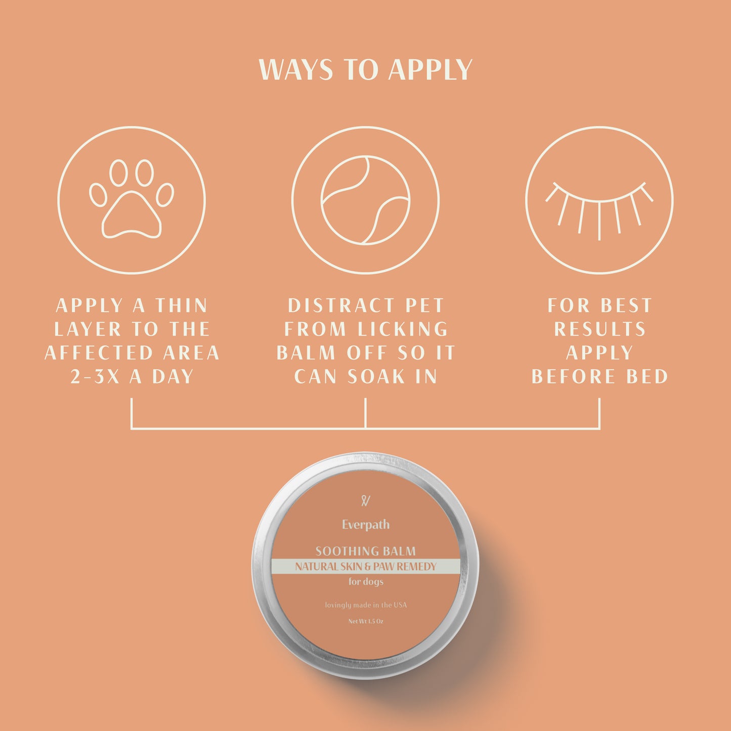 2024 Upgraded Everpath Skin & Paw Soothing Balm for Dogs - 1.5 Ounces